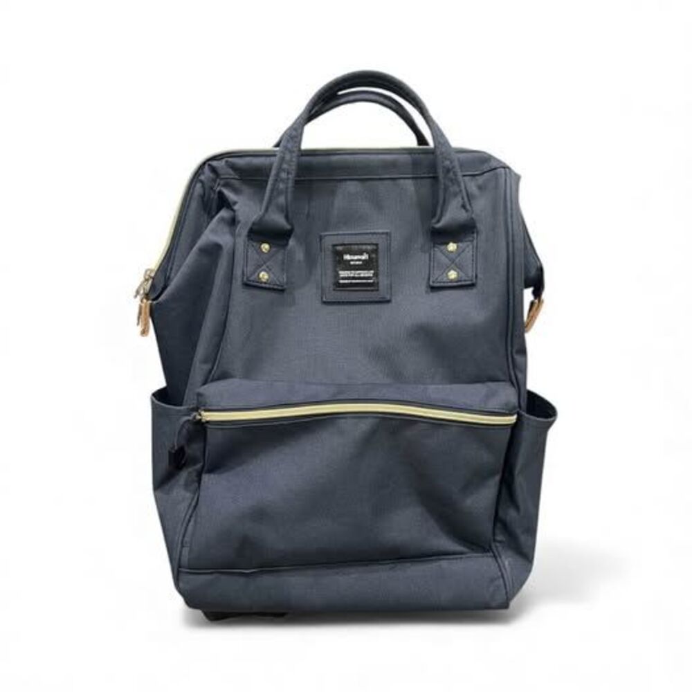 Himawari Women’s Navy Blue Wide Open Backpack Laptop Bag